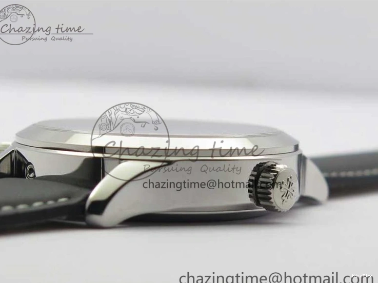 MIROTIME 0122 Practical Calatrava 5524 Pilot Travel Time SS GRF Blue Dial on Black Leather Strap A324 V 7107